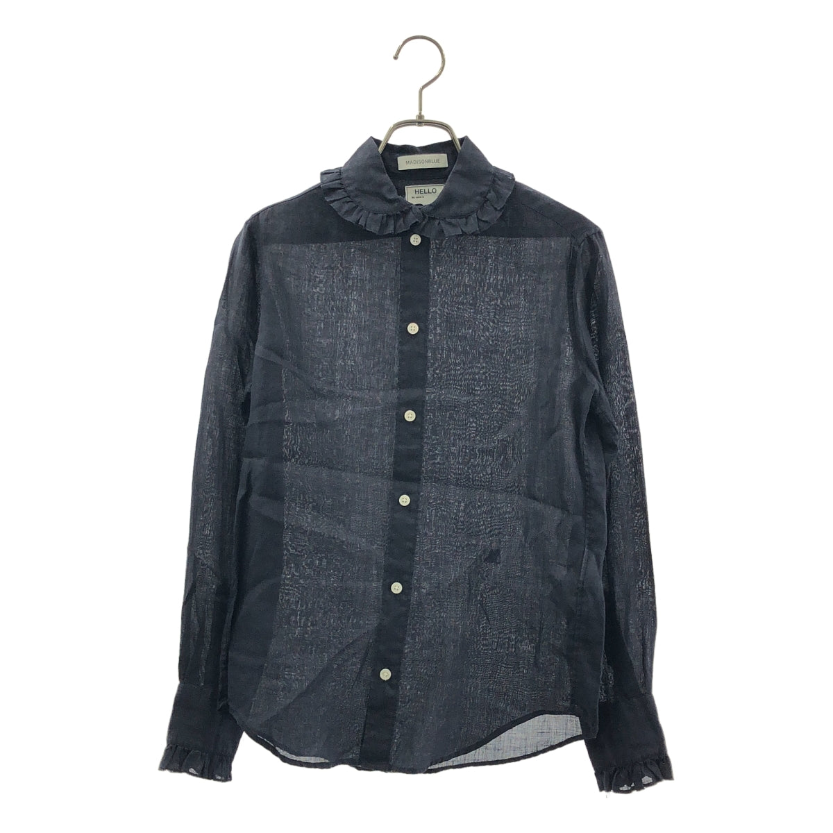 MADISONBLUE マディソンブルー 刺繍 フリル シャツ ブラウス マディソンブルー MADISONBLUE ROUND COLLAR FRILL SH B.STRIPE
