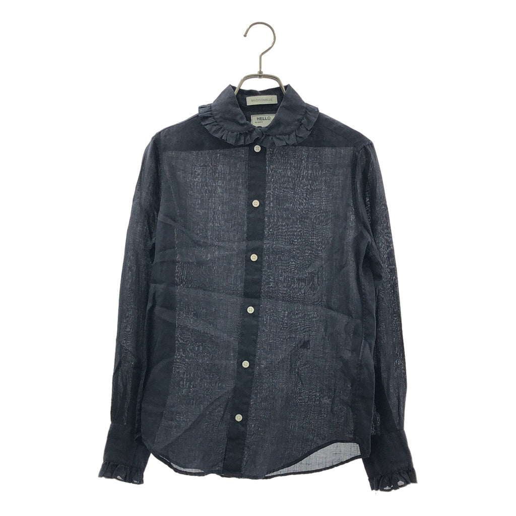 MADISON BLUE / 매디슨 블루 | 2022SS | 프릴 컬러 원 포인트 로고 셔츠 블라우스 | 00 (XS) | 여성