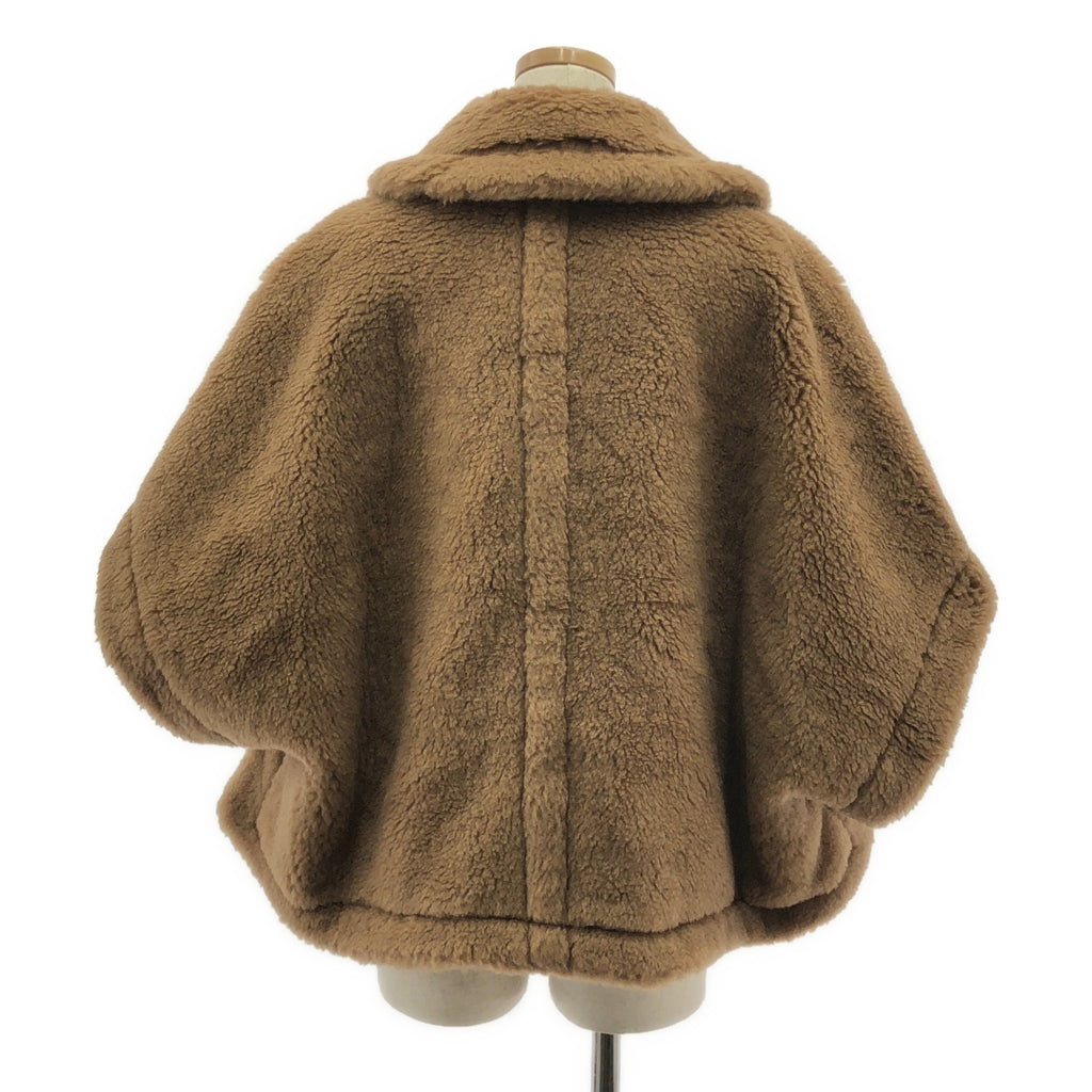 [品相良好] Max Mara | NEWTERZO TEDDY / 泰迪熊圖示蟒蛇披風大衣 / 全標誌襯裡 | ML | 棕色 | 女款