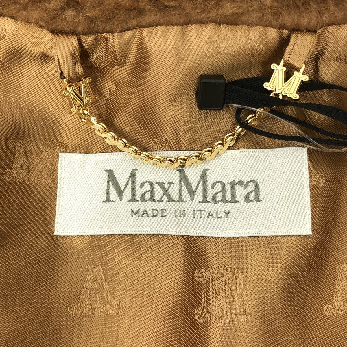 [品相良好] Max Mara | NEWTERZO TEDDY / 泰迪熊圖示蟒蛇披風大衣 / 全標誌襯裡 | ML | 棕色 | 女款
