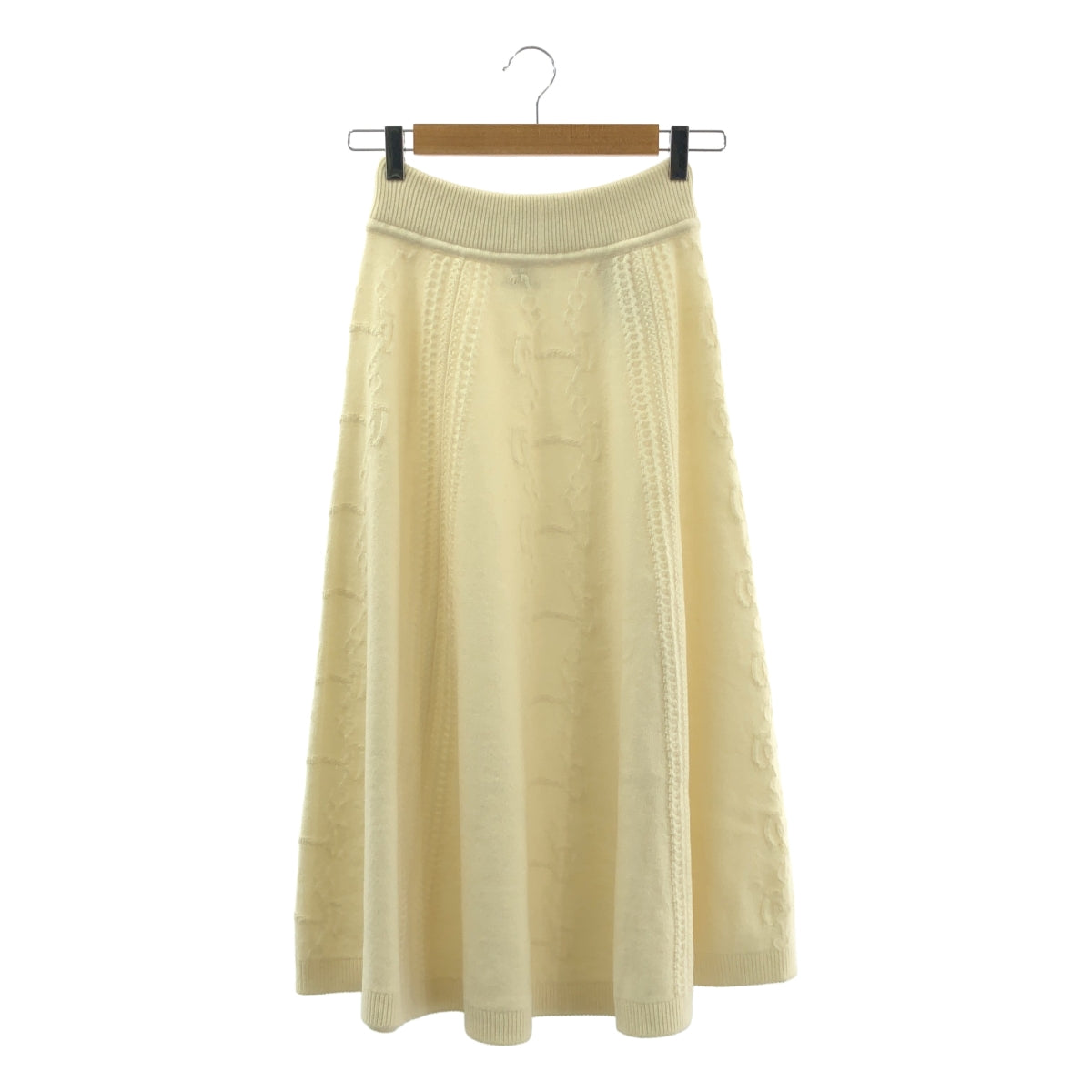 [新品] 愛馬仕 | 羊毛與羊絨 Chaine d'Ancre 針織裙 | 38 碼 | 象牙白 | 女款