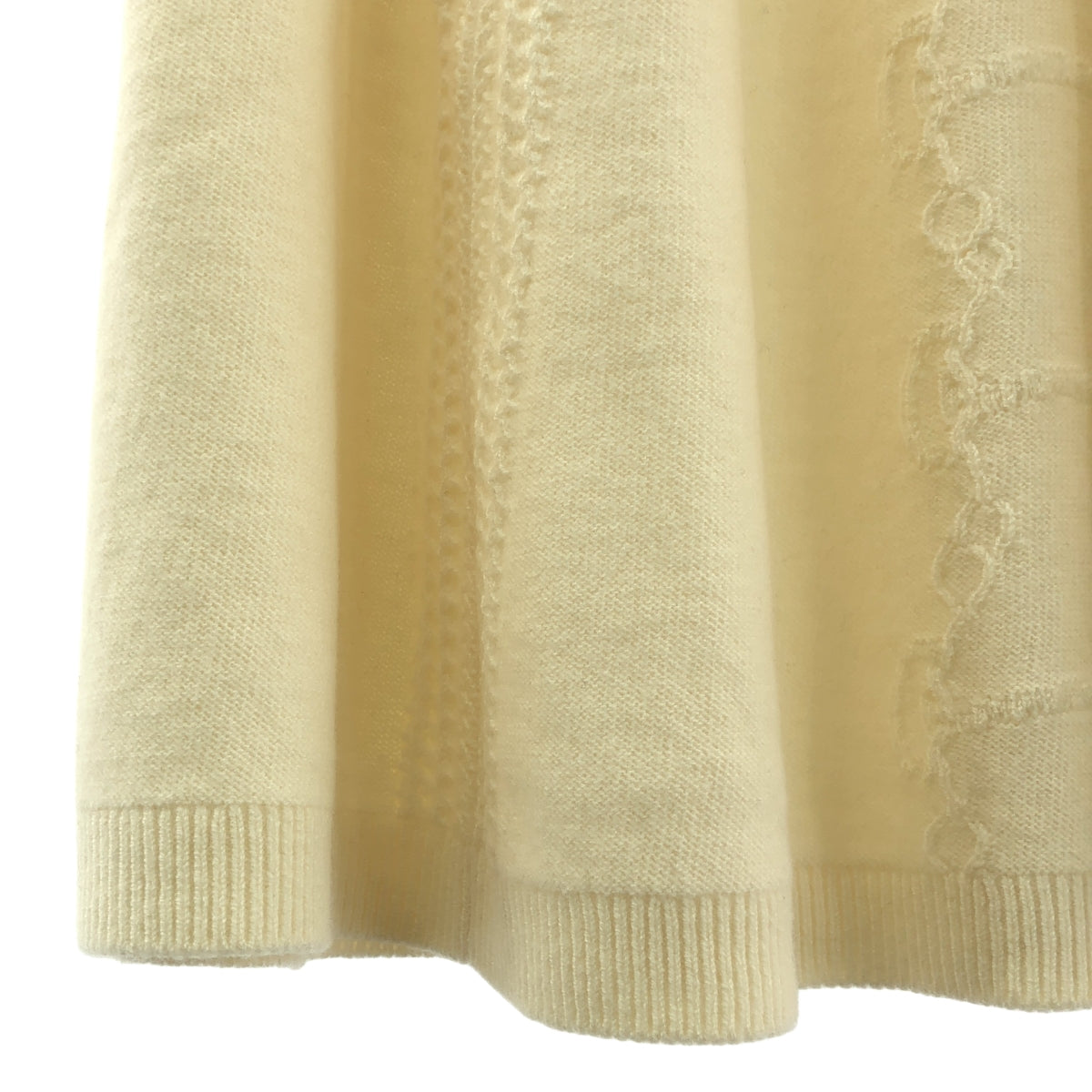 [新品] 愛馬仕 | 羊毛與羊絨 Chaine d'Ancre 針織裙 | 38 碼 | 象牙白 | 女款