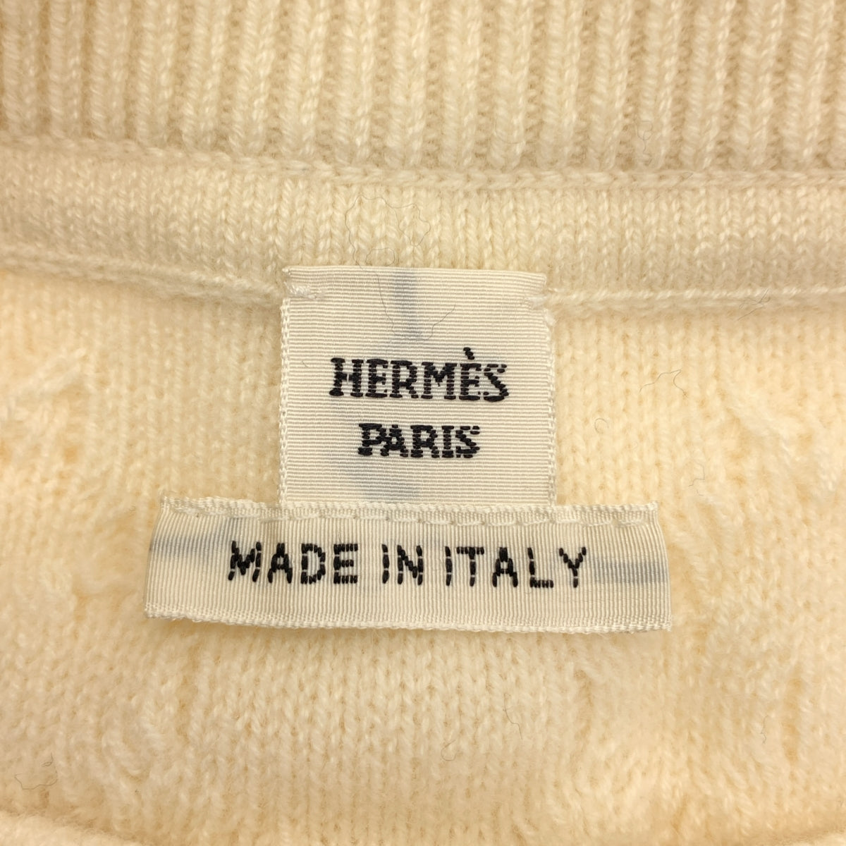 [新品] 愛馬仕 | 羊毛與羊絨 Chaine d'Ancre 針織裙 | 38 碼 | 象牙白 | 女款