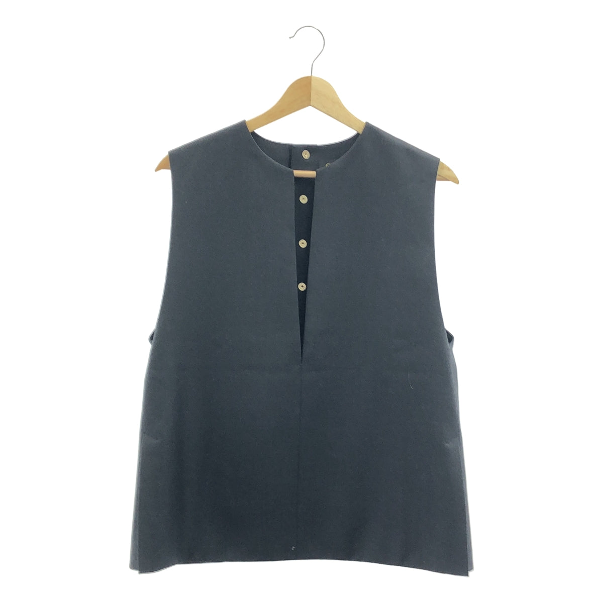 Drawer / ドゥロワー | ウール ノースリーブ ノーカラー スキッパー ベスト トップス | 36 |