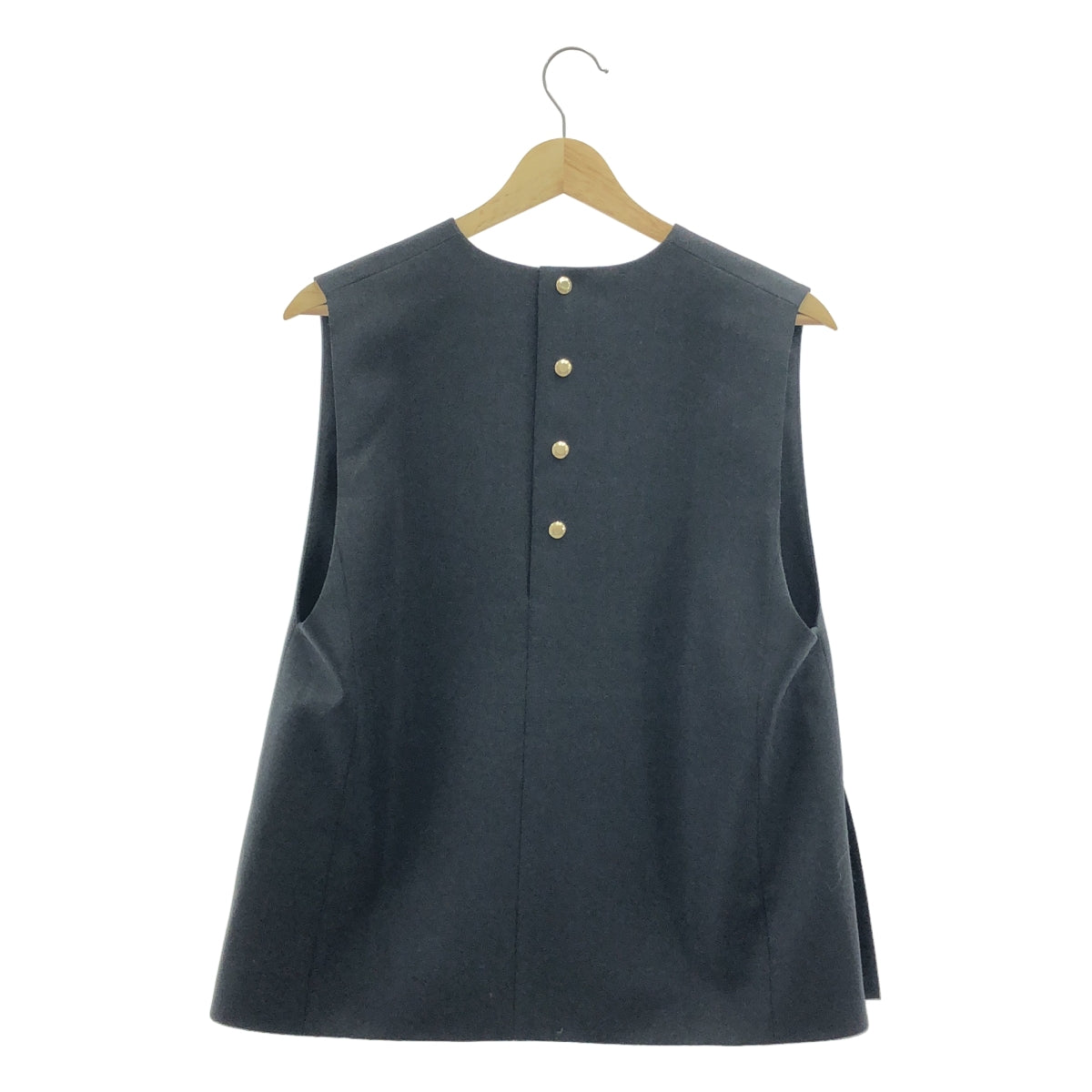 Drawer / ドゥロワー | ウール ノースリーブ ノーカラー スキッパー ベスト トップス | 36 |