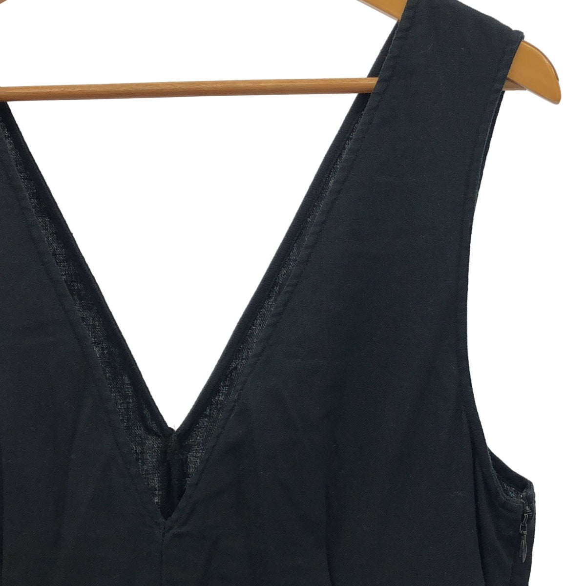 JOURNAL STANDARD relume / 저널 스탠다드 레류무 | 2022SS | 린넨 코튼 V 넥 살로펫 | 36 | 블랙 | 여성