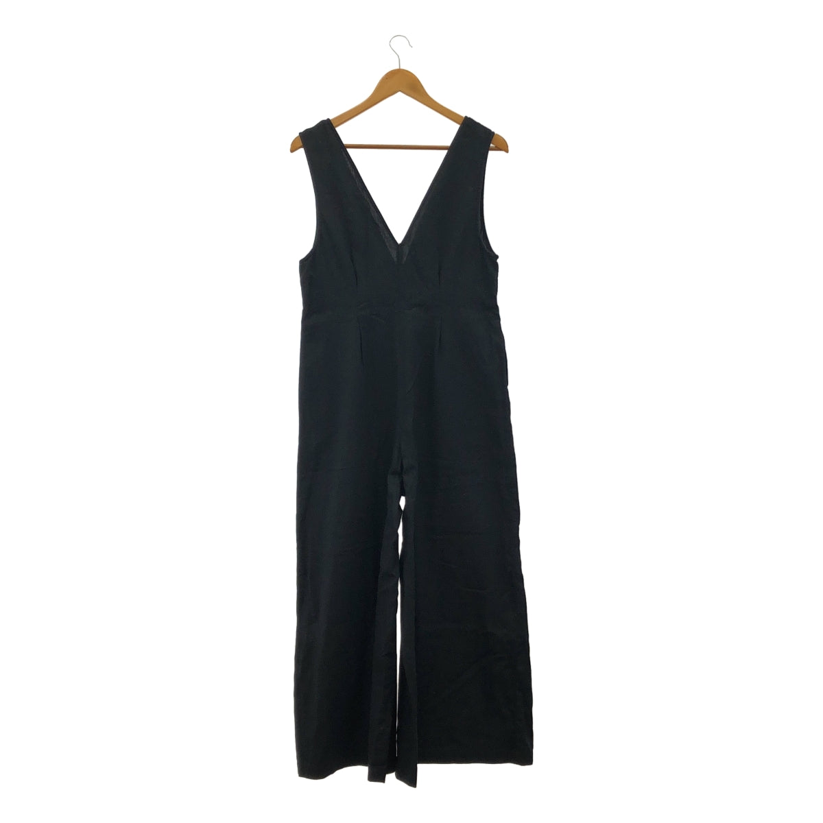 JOURNAL STANDARD relume / 저널 스탠다드 레류무 | 2022SS | 린넨 코튼 V 넥 살로펫 | 36 | 블랙 | 여성