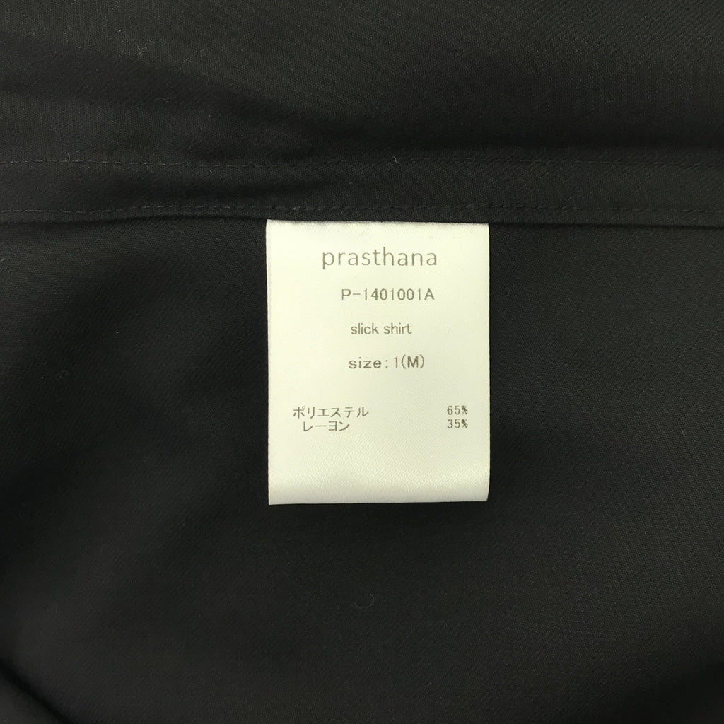 [新] prasthana / Prasthana |光滑的襯衫|短袖襯衫 | M |黑色 |男士