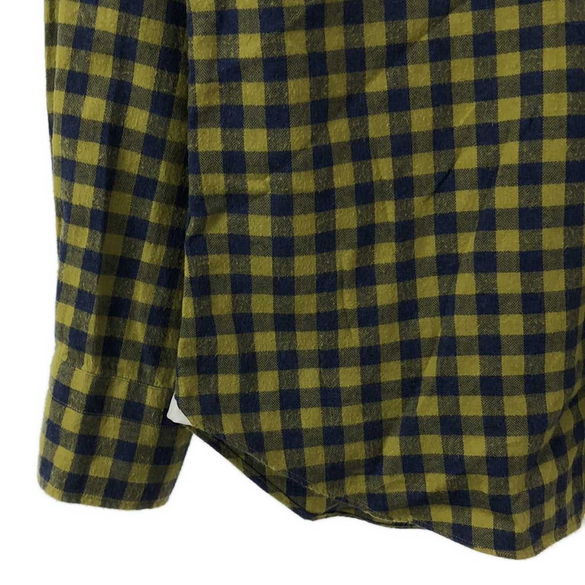 Giannetto | SLIM FIT Gingham Check Horizontal Collar Shirt | 15 3/4 / 40 | Yellow / Blue | Men's