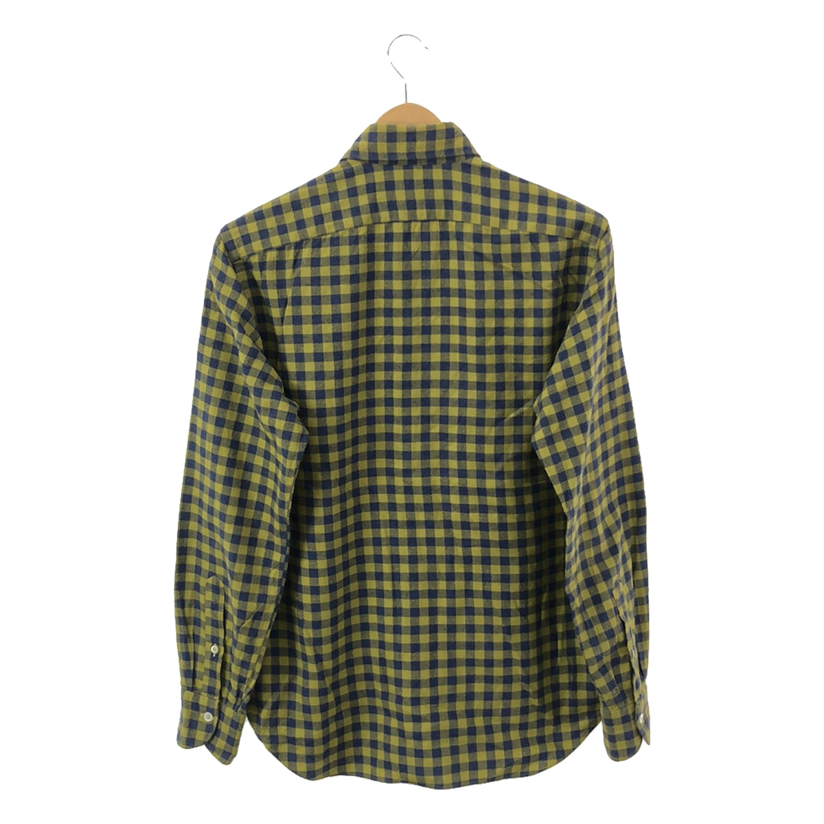 Giannetto | SLIM FIT Gingham Check Horizontal Collar Shirt | 15 3/4 / 40 | Yellow / Blue | Men's