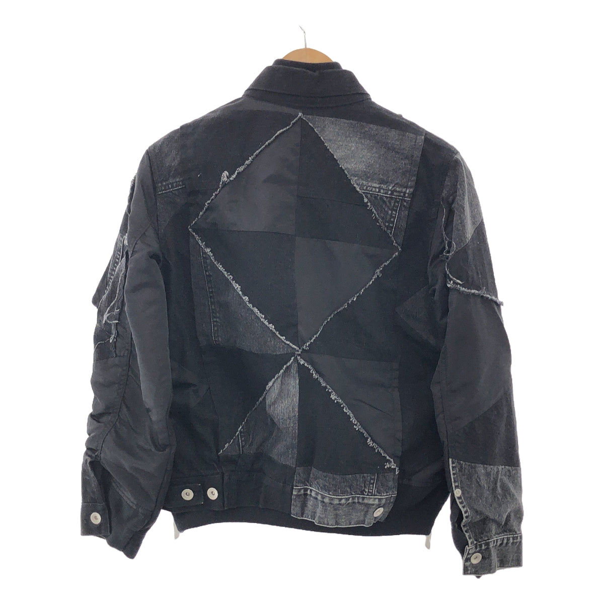 sacai / サカイ | 2021SS | Hank Willis Thomas Edition Denim Patches Bomber Jacket MA-1 パッチワーク ジャケット | 1 | ブラック