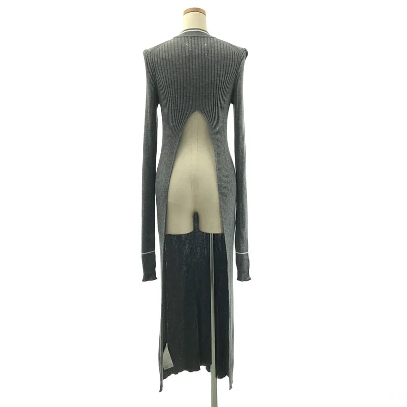 Maison Margiela / メゾンマルジェラ | 2019SS | バックスリット リブ ニット ワンピース | S | レディース