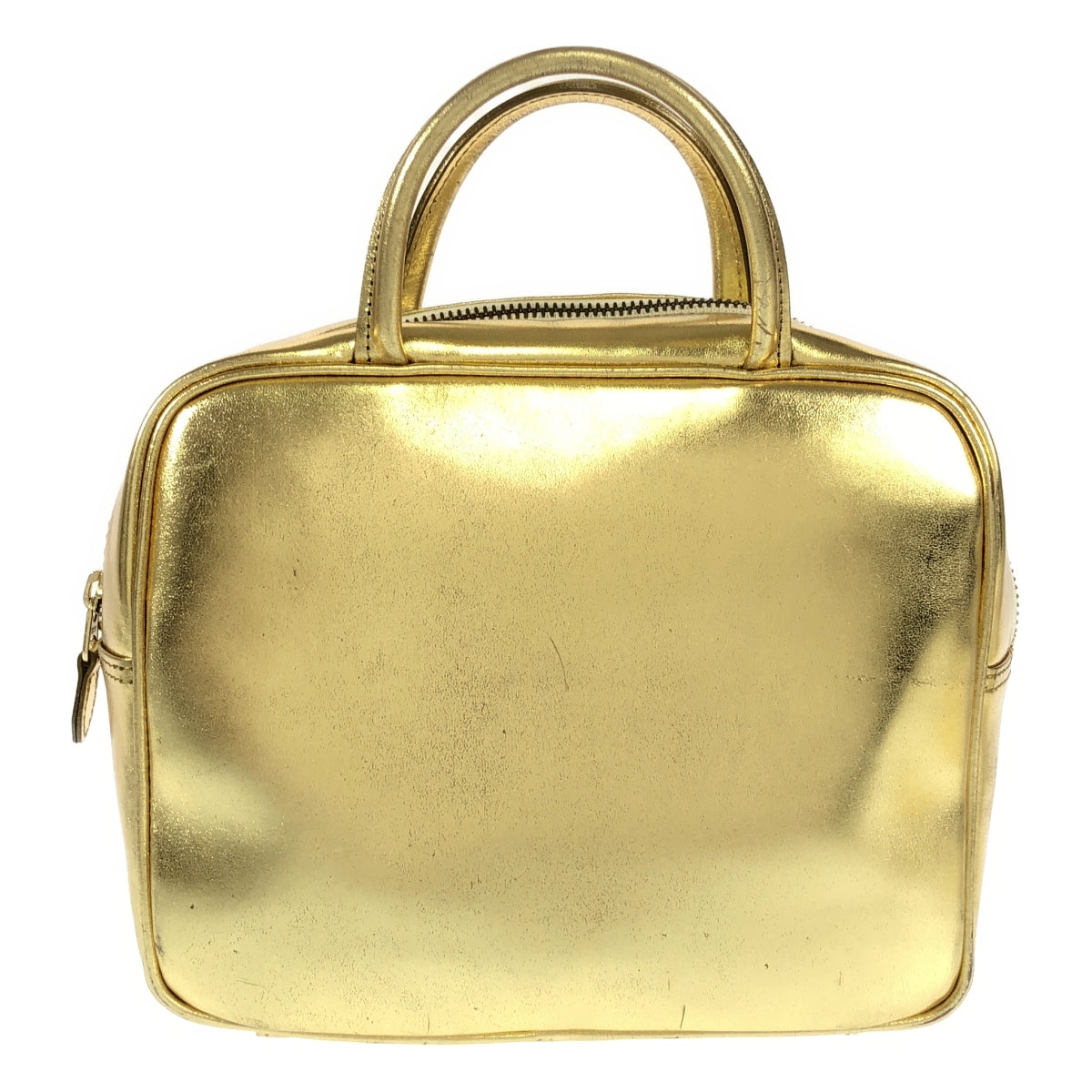 COMME des GARCONS | Leather Single Zip Square Steer Tote Bag | Gold | Women's