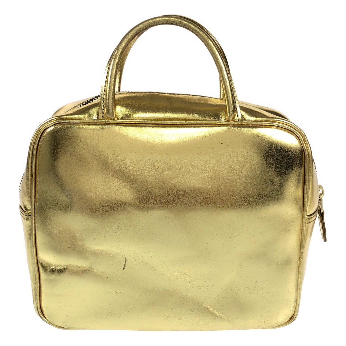 COMME des GARCONS | Leather Single Zip Square Steer Tote Bag | Gold | Women's