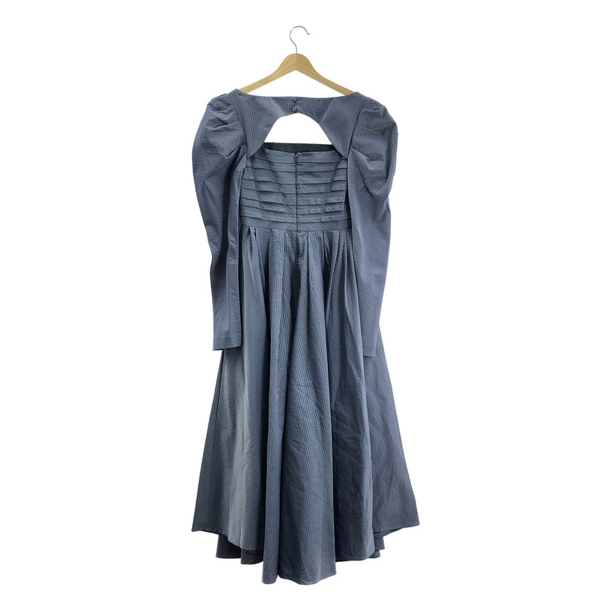 【美品】  LE CIEL BLEU / ルシェルブルー | Textured Empire Dress / テクスチャード エンパイア ドレス ワンピース | 34 | ブルーグレー | レディース