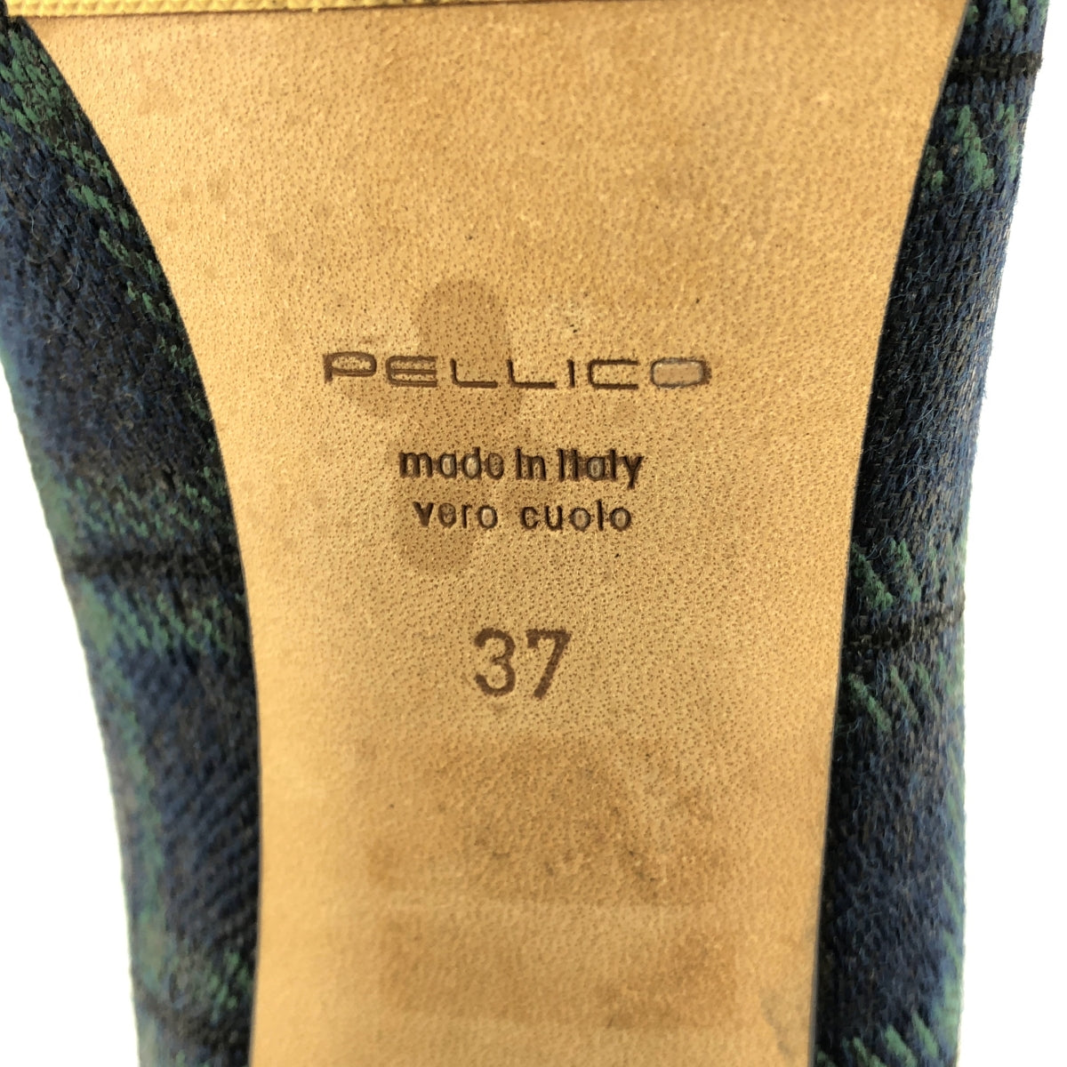 【美品】  PELLICO / ペリーコ | チェック ヒールパンプス | 37 | ネイビー系 | レディース