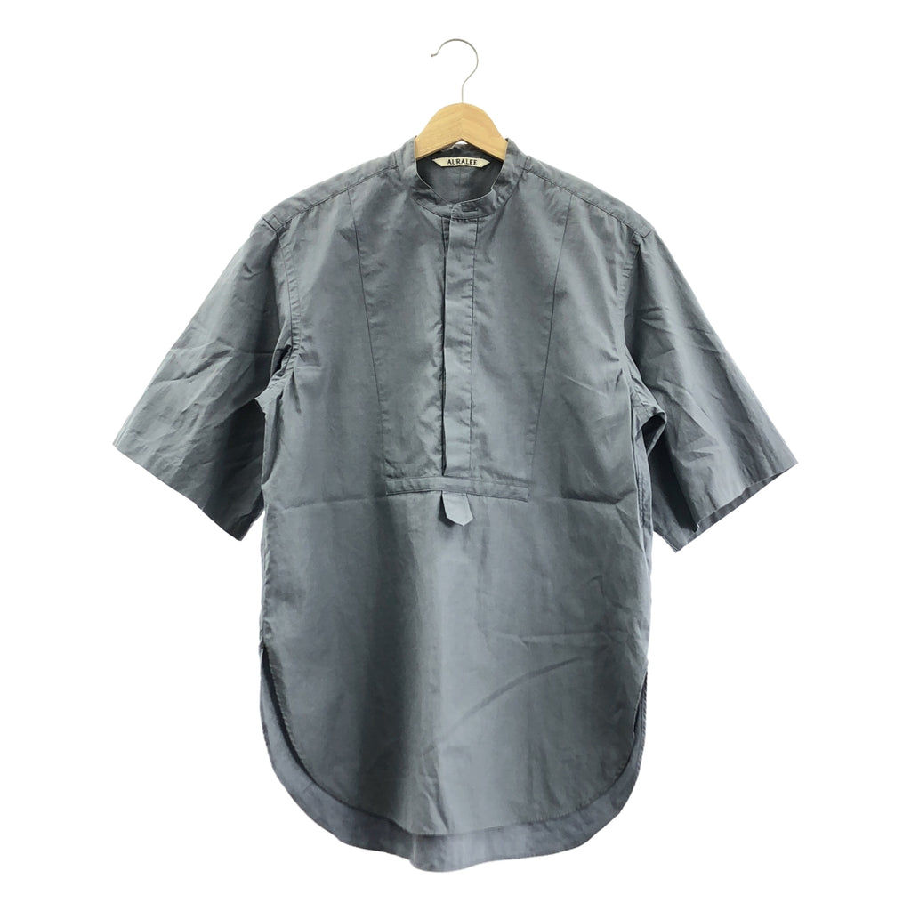 AURALEE / オーラリー | WASHED FINX TWILL HALF SLEEVED P/O SHIRTS バンドカラー半袖プルオーバーシャツ | 0 | レディース