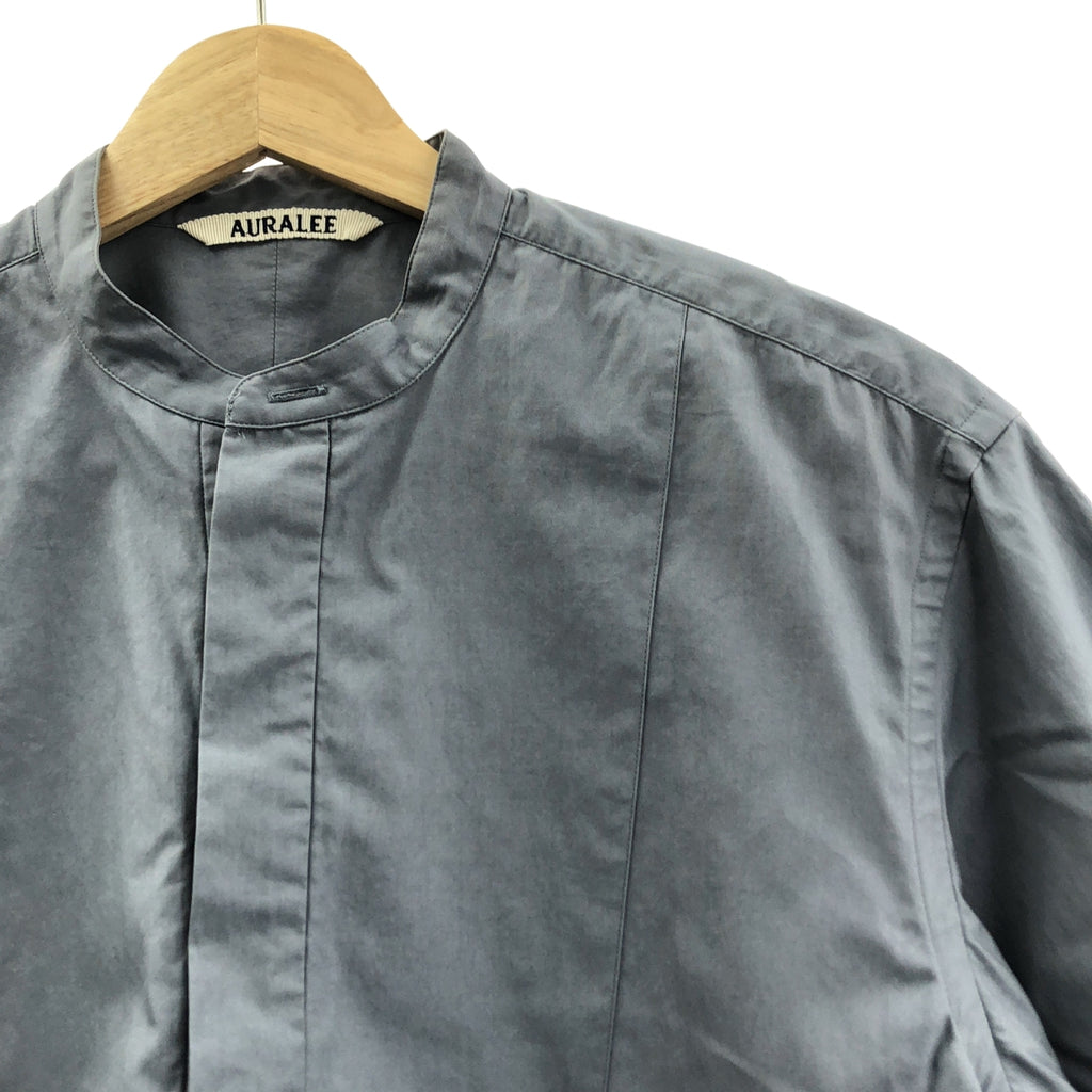 AURALEE / オーラリー | WASHED FINX TWILL HALF SLEEVED P/O SHIRTS バンドカラー半袖プルオーバーシャツ | 0 | レディース