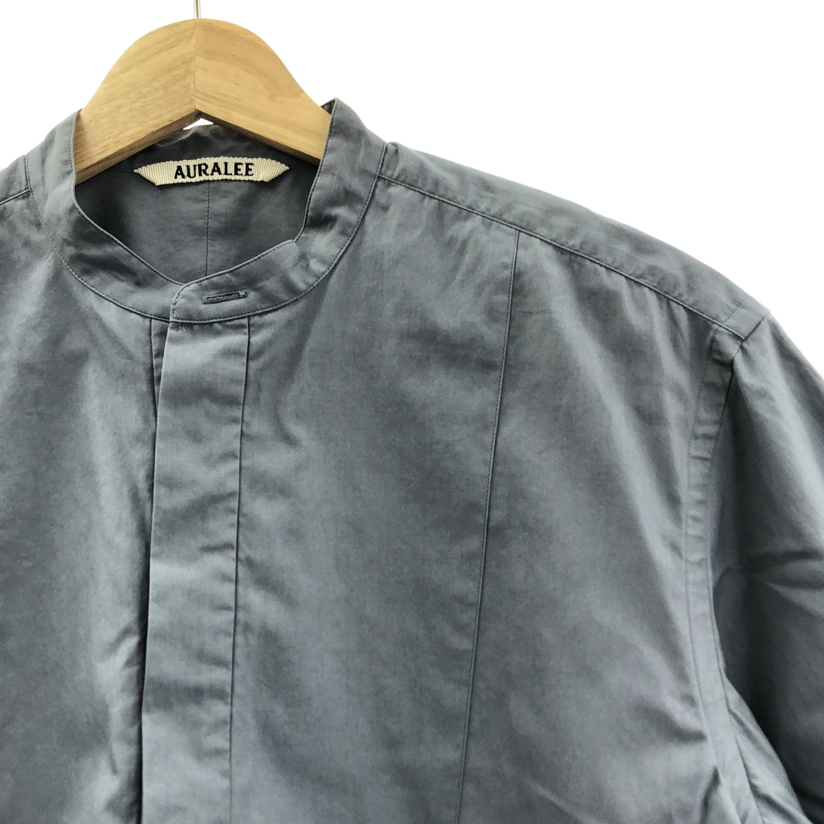 AURALEE / オーラリー | WASHED FINX TWILL HALF SLEEVED P/O SHIRTS バンドカラー半袖プルオーバーシャツ | 0 | レディース