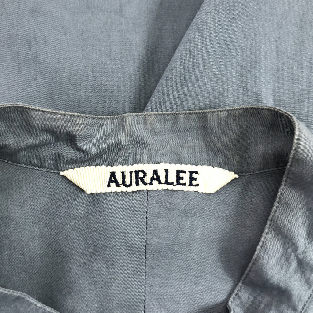 AURALEE / オーラリー | WASHED FINX TWILL HALF SLEEVED P/O SHIRTS バンドカラー半袖プルオーバーシャツ | 0 | レディース