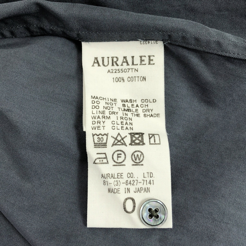 AURALEE / オーラリー | WASHED FINX TWILL HALF SLEEVED P/O SHIRTS バンドカラー半袖プルオーバーシャツ | 0 | レディース