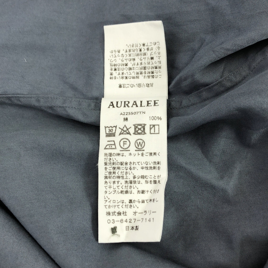 AURALEE / オーラリー | WASHED FINX TWILL HALF SLEEVED P/O SHIRTS バンドカラー半袖プルオーバーシャツ | 0 | レディース