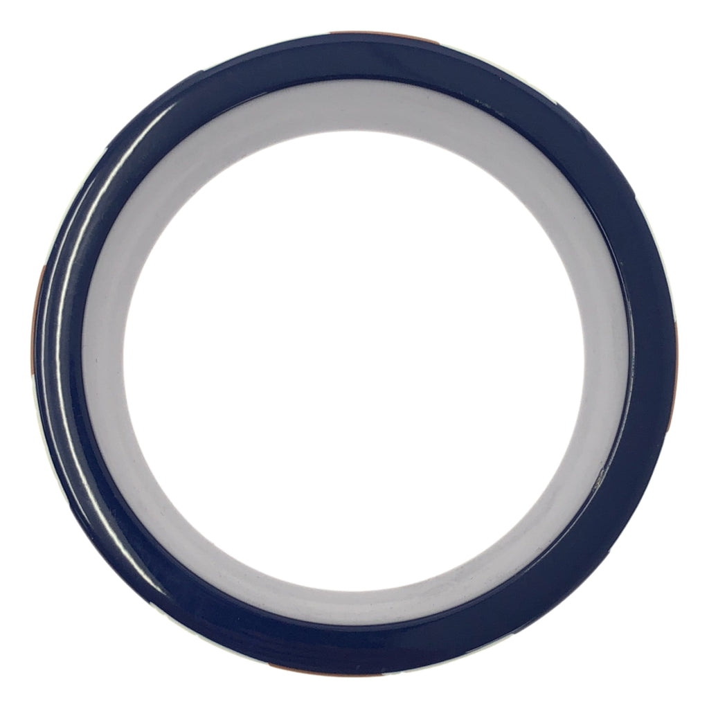 HERMES / 헤르메스 | 래커 우드 H 로고 뱅글 | 네이비 / 화이트 / 브라운 | 여성