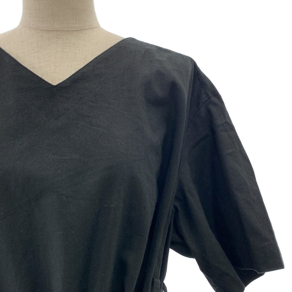 foufou | THE DRESS #36 黑色亞麻洋裝 | 1 碼 | 女裝