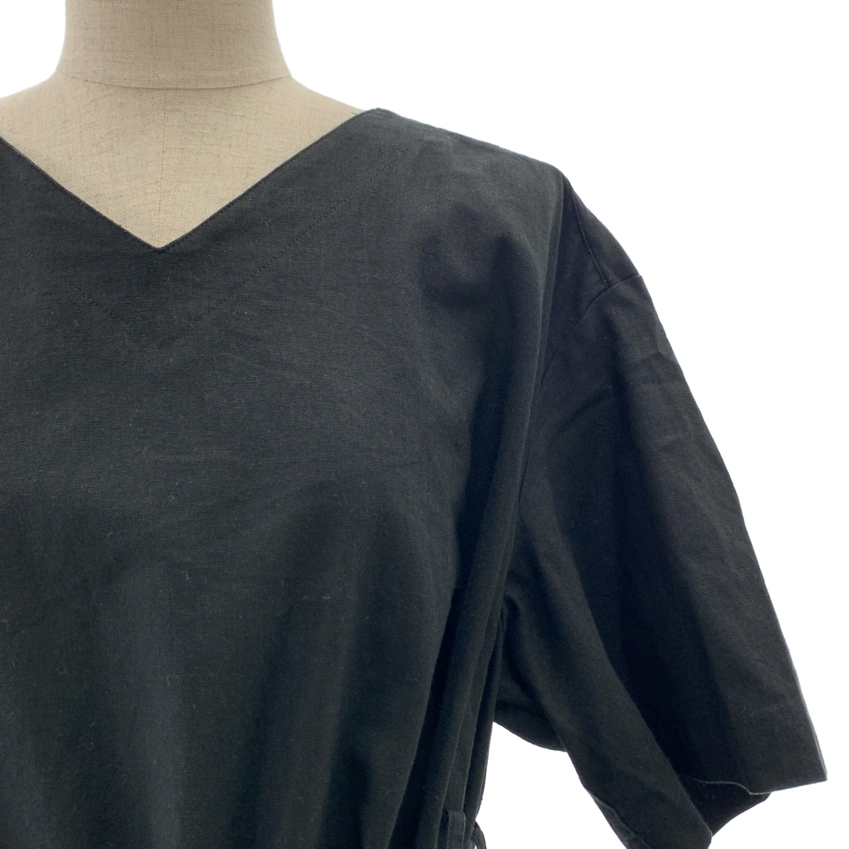 foufou | THE DRESS #36 黑色亞麻洋裝 | 1 碼 | 女裝