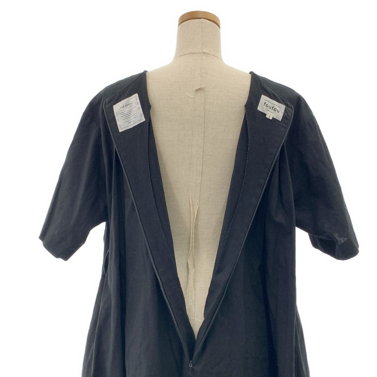 foufou | THE DRESS #36 黑色亞麻洋裝 | 1 碼 | 女裝