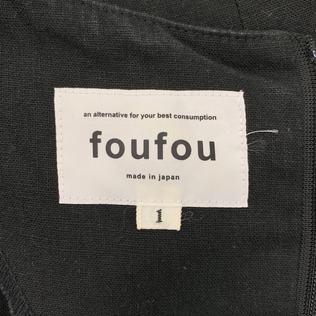foufou | THE DRESS #36 黑色亞麻洋裝 | 1 碼 | 女裝
