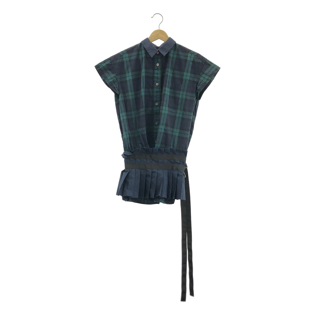 sacai / 사카이 | 코튼 체크 도킹 블라우스 | 1 |