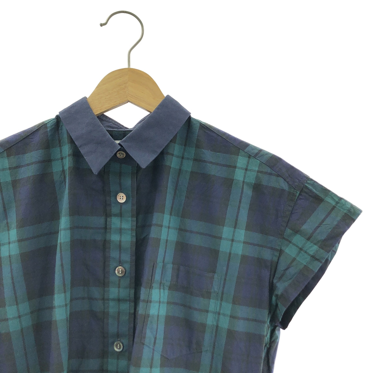 sacai / サカイ | コットン チェック ドッキング ブラウス | 1 | レディース