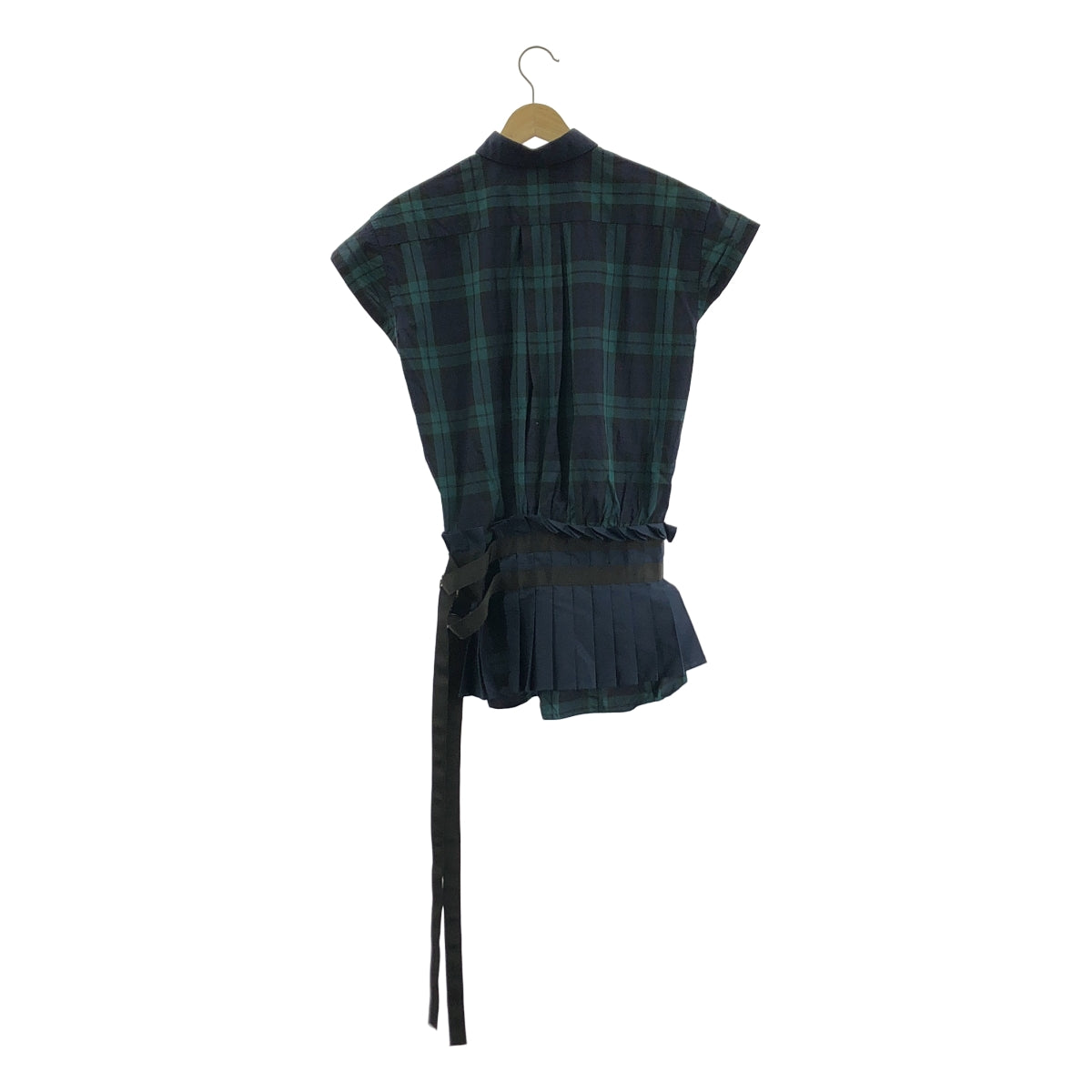 sacai / サカイ | コットン チェック ドッキング ブラウス | 1 | レディース