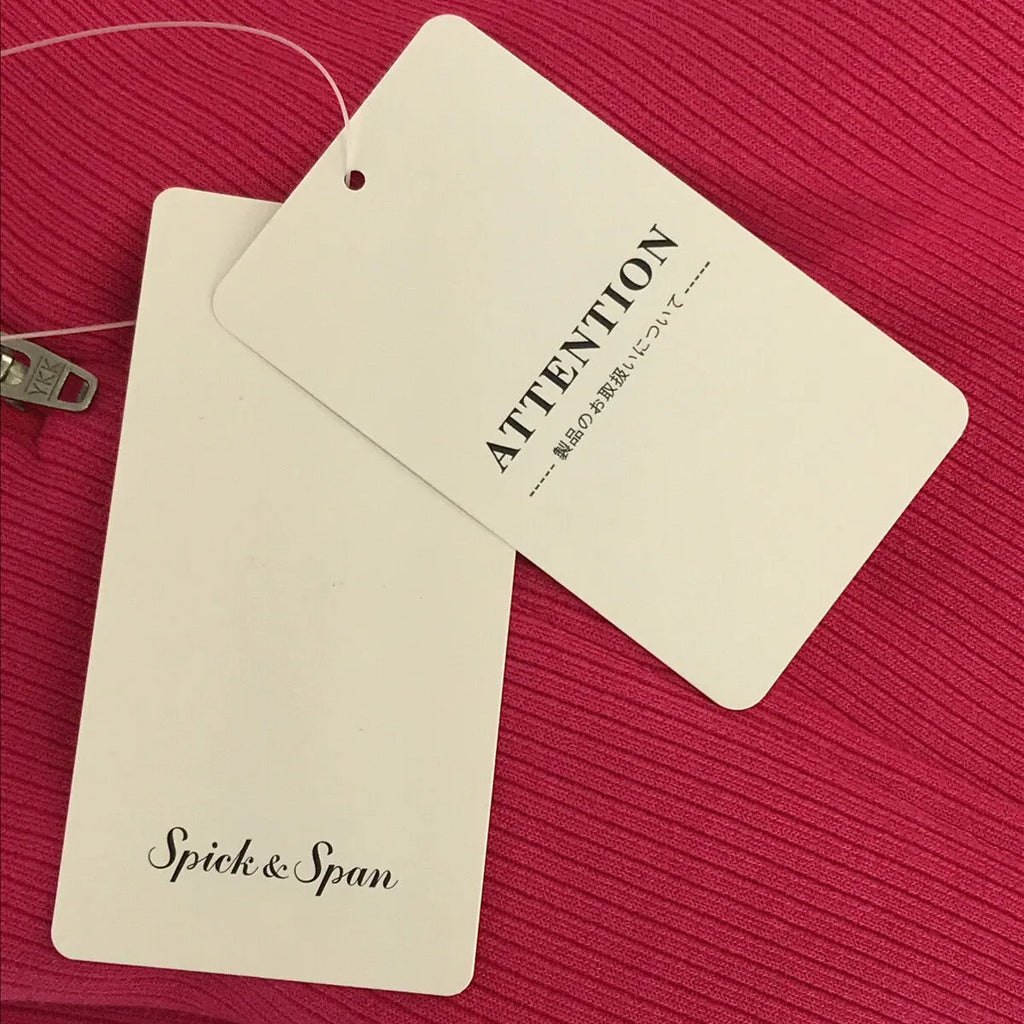 【신품】 Spick and Span / 스픽 앤 스팬 | 2023SS | 니들 골판지 미들 타이트 스커트 | 38 | 핑크 | 여성