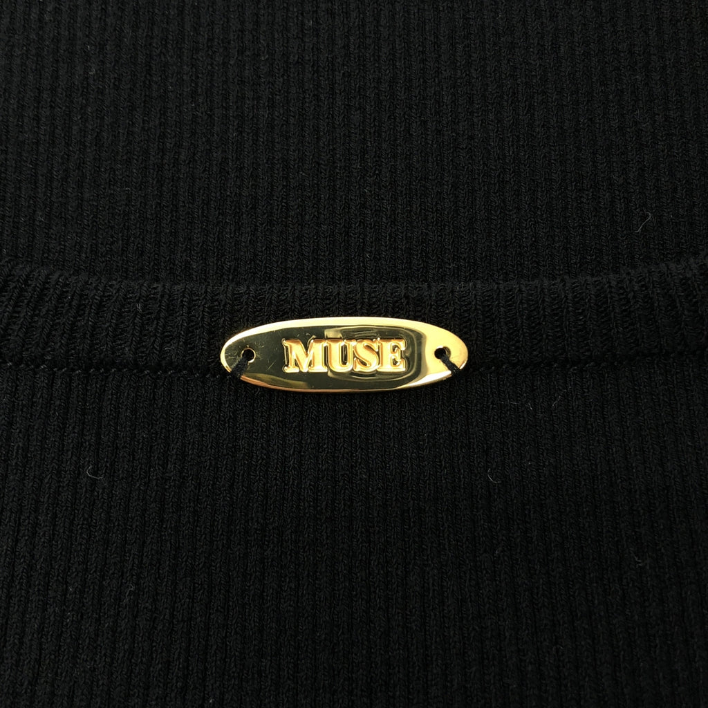 【신품】 MUSE de Deuxieme Classe / 뮤즈 두주 엠 클래스 | 2025SS | Diner B CROP 리브 니트 탱크 탑 | F | 블랙 | 여성