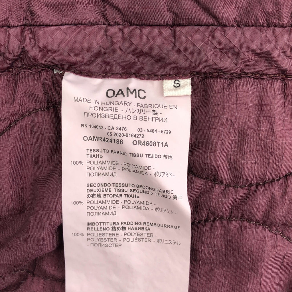 【美品】  OAMC / オーエーエムシー | Combat Liner Quilting Jacket / キルティング ノーカラー オーバージャケット | S | ボルドー | メンズ