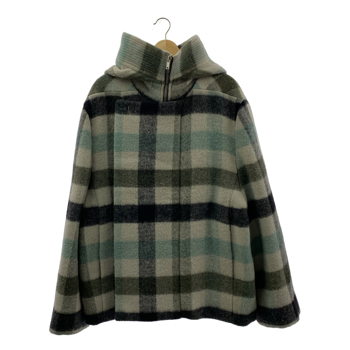 Rick Owens | 2022 秋冬系列 | Secret Parka 格紋連帽派克大衣 | 46 碼 | 淺藍/灰/黑 | 男款