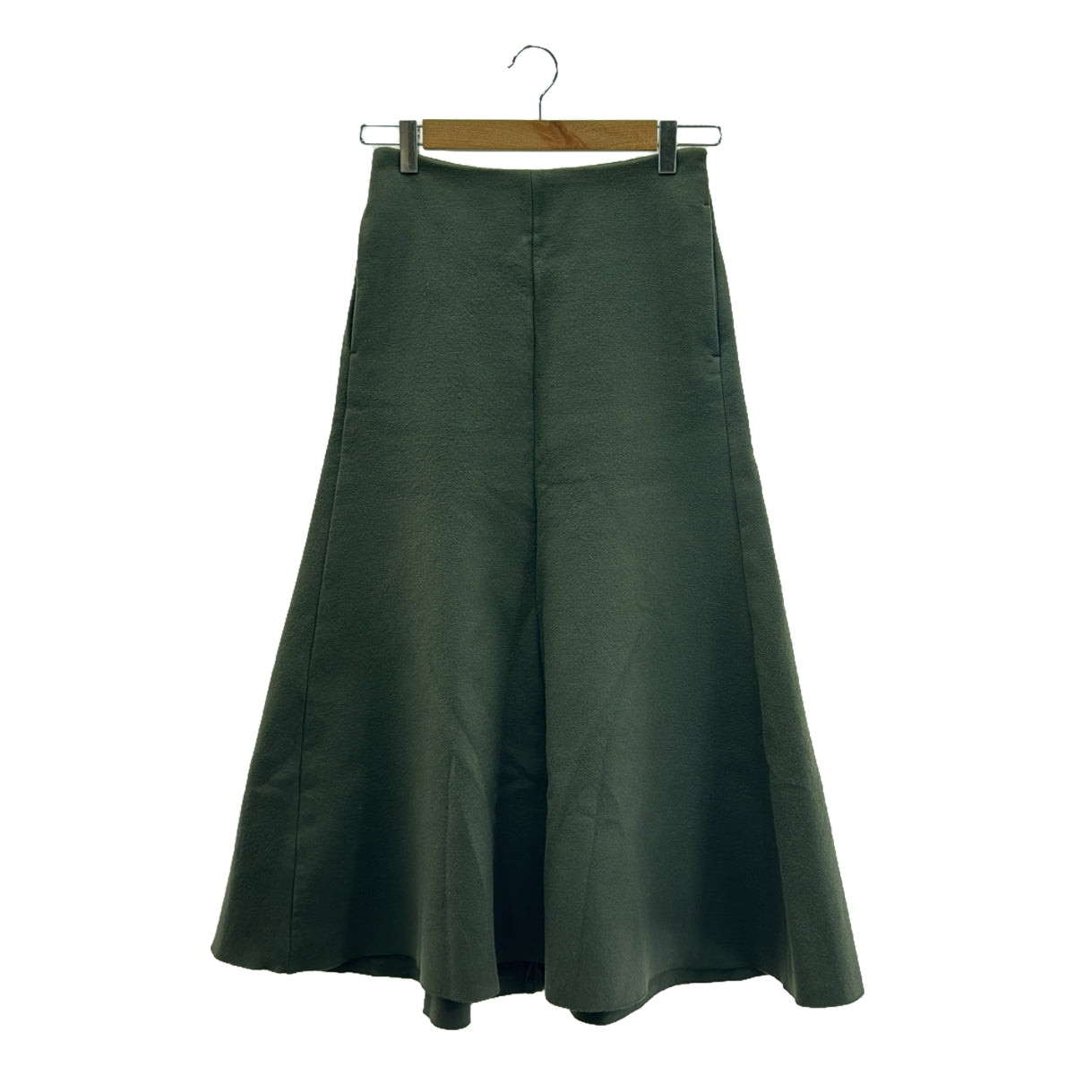 AURALEE / オーラリー | LIGHT MELTON FLARE SKIRT ライト メルトン フレア スカート | 0 | カーキ | レディース