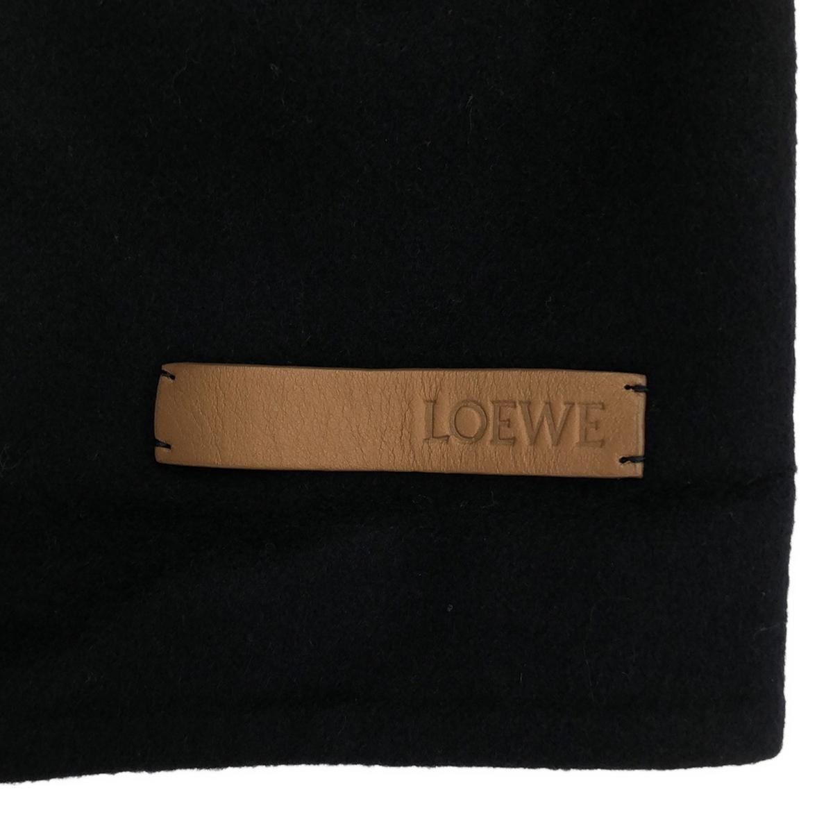 LOEWE | Wool cashmere chesterfield coat with leather patch | 34 | Navy | Women's