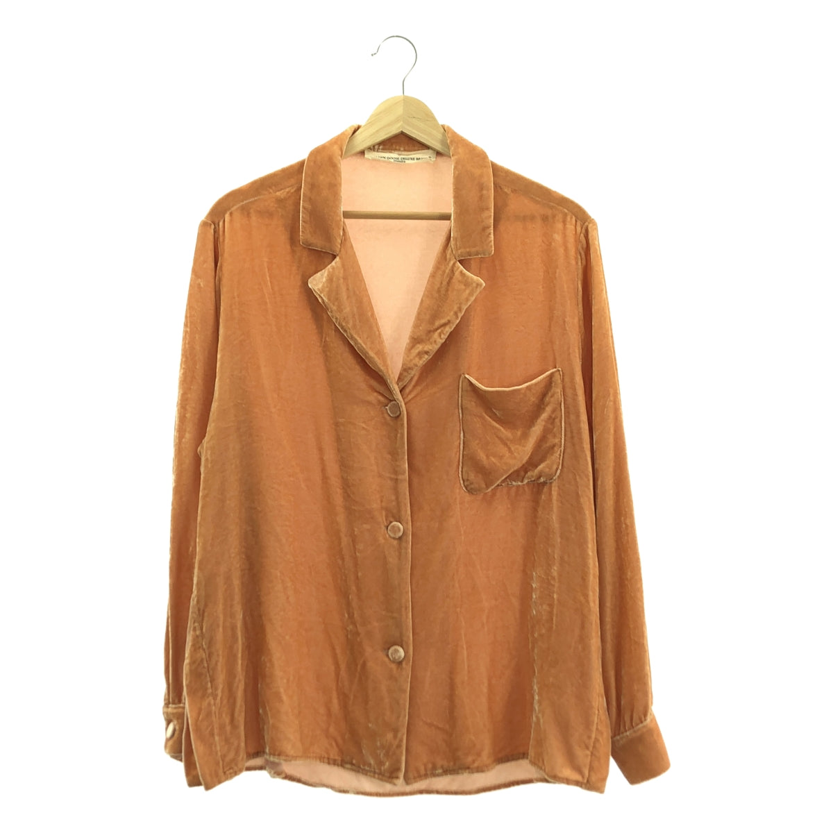 GOLDEN GOOSE / 골든구스 | 레이온 실크 벨루어 오픈 컬러 셔츠 | XS |