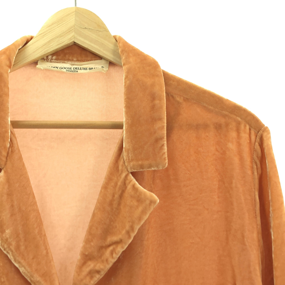 GOLDEN GOOSE / 골든구스 | 레이온 실크 벨루어 오픈 컬러 셔츠 | XS |