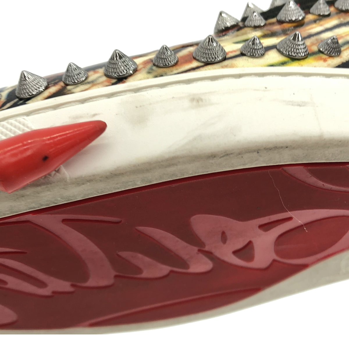Christian Louboutin / クリスチャンルブタン | パテントレザー スパイクスタッズ スリッポン スニーカー | 39 | マルチカラー | メンズ