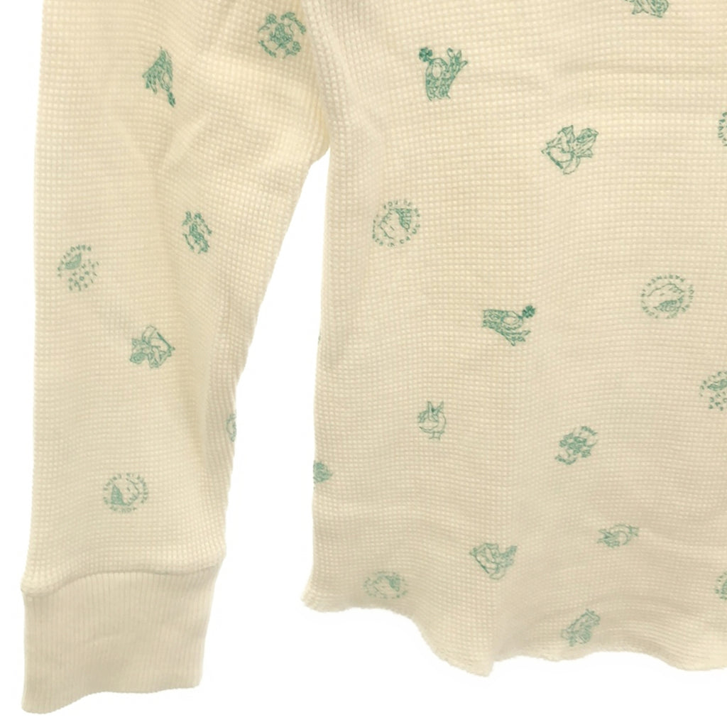 [品相良好] 羅恩·赫爾曼 / 羅恩·赫爾曼 | Jean Andre 定製圖形印花華夫格長袖 T 卹剪裁和縫製 | S |白色 |女性的