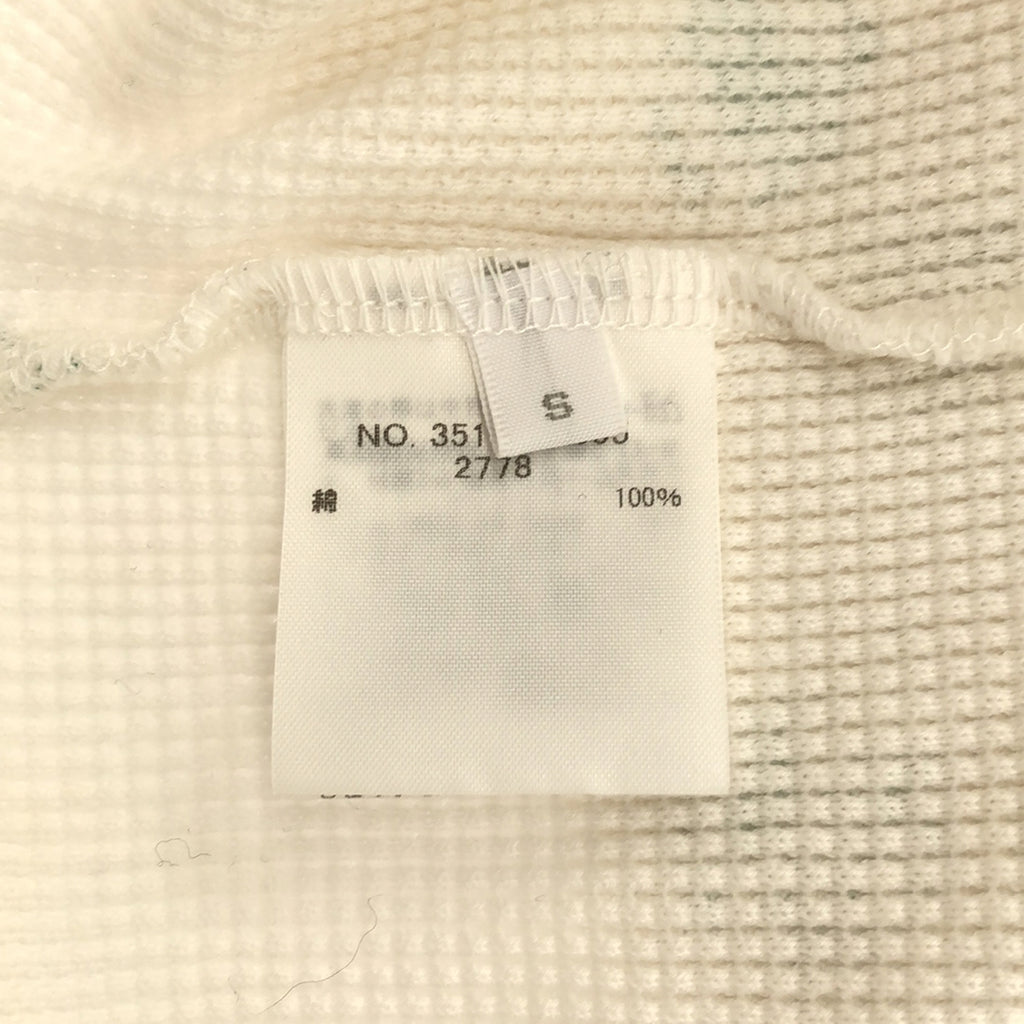 [品相良好] 羅恩·赫爾曼 / 羅恩·赫爾曼 | Jean Andre 定製圖形印花華夫格長袖 T 卹剪裁和縫製 | S |白色 |女性的