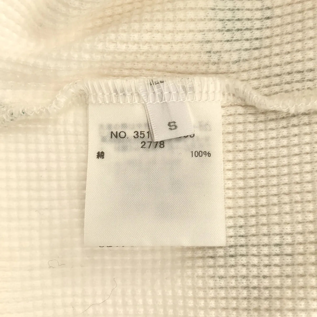 [品相良好] 羅恩·赫爾曼 / 羅恩·赫爾曼 | Jean Andre 定製圖形印花華夫格長袖 T 卹剪裁和縫製 | S |白色 |女性的