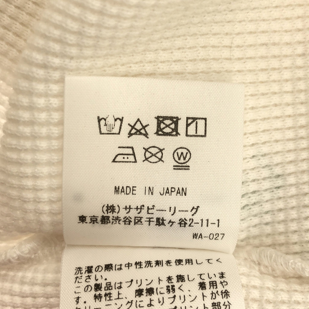 [品相良好] 羅恩·赫爾曼 / 羅恩·赫爾曼 | Jean Andre 定製圖形印花華夫格長袖 T 卹剪裁和縫製 | S |白色 |女性的