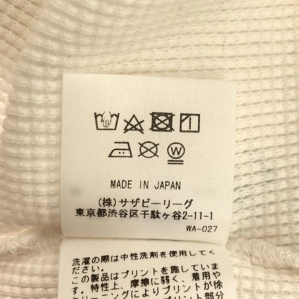 [品相良好] 羅恩·赫爾曼 / 羅恩·赫爾曼 | Jean Andre 定製圖形印花華夫格長袖 T 卹剪裁和縫製 | S |白色 |女性的