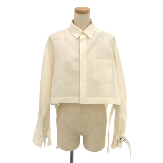 [New] sacai / Sacai | Double Face Silk Cotton Shirt | 2 | Ivory | Women's