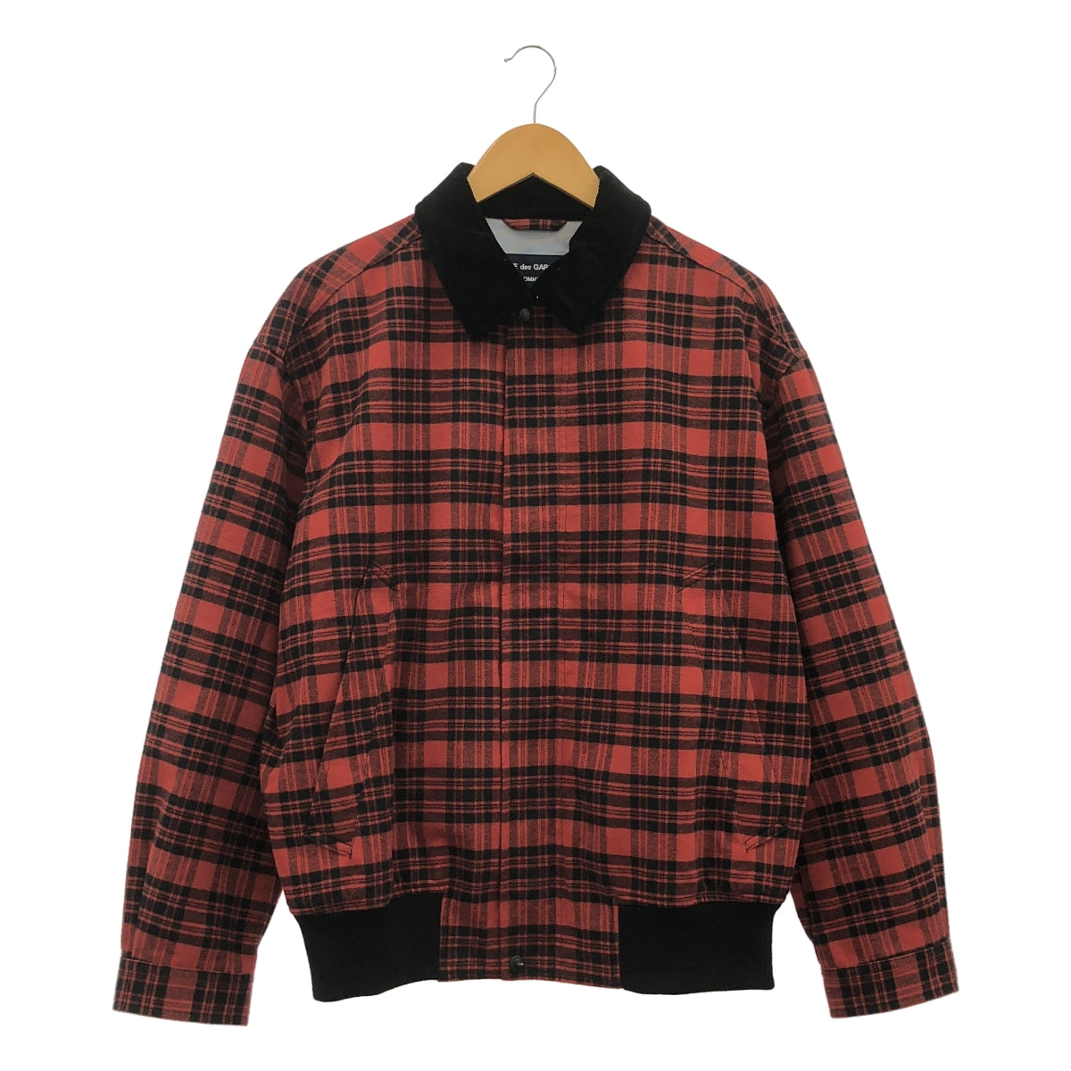 COMME des GARÇONS HOMME | 2024 秋冬 |棉質法蘭絨格紋 3 層束腰外套 |尺寸 M |